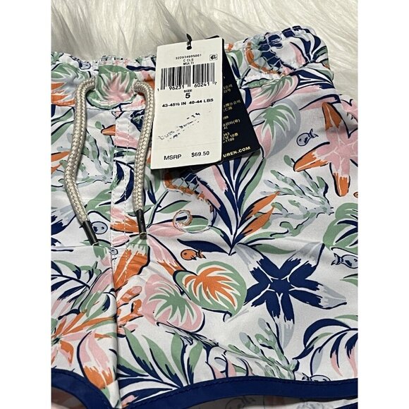 Polo Ralph Lauren Print Swim Trunk Boy's Size 5 Sea Creature Tropical Pull On - Picture 13 of 13